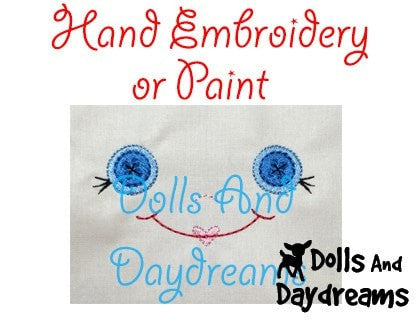 Hand Embroidery Or Painting Button Baby Doll Face Pattern - Dolls And Daydreams - 4