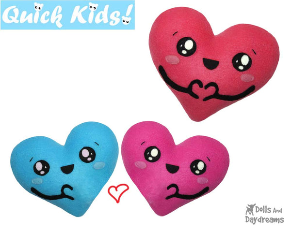 Quick Kids Love U Heart Sewing Pattern bu Dolls And Daydreams