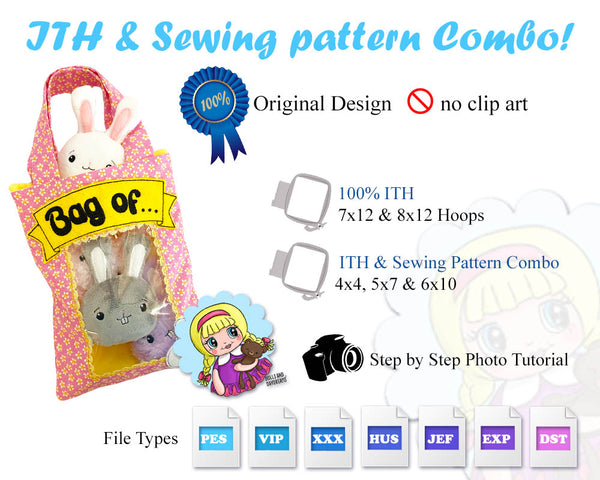 Bag of Bunnies Combo Sewing & ITH Pattern Pack