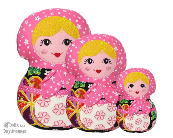 Machine Embroidery Babushka Doll Face Pattern - Dolls And Daydreams - 3