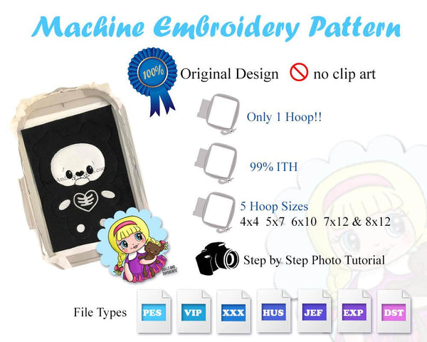 ITH Quick Kids Skelly Girl Pattern
