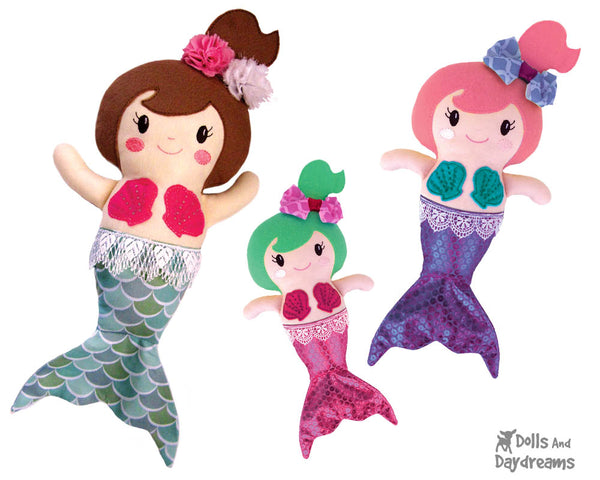 Embroidery Machine In The Hoop Mermaid Doll Pattern by Dolls And Daydreams DIY Mermaids ITH toy photo tutorial