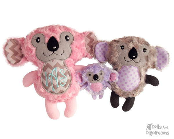 Embroidery Machine Koala Bear ITH Pattern - Dolls And Daydreams - 1