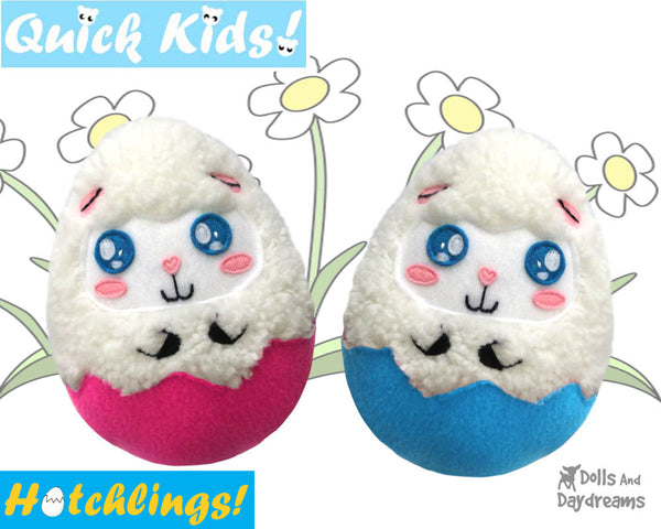 Quick Kids Lamb Hatchling Easter Egg Softie Sewing Pattern Plush Toy by Dolls And Daydreams