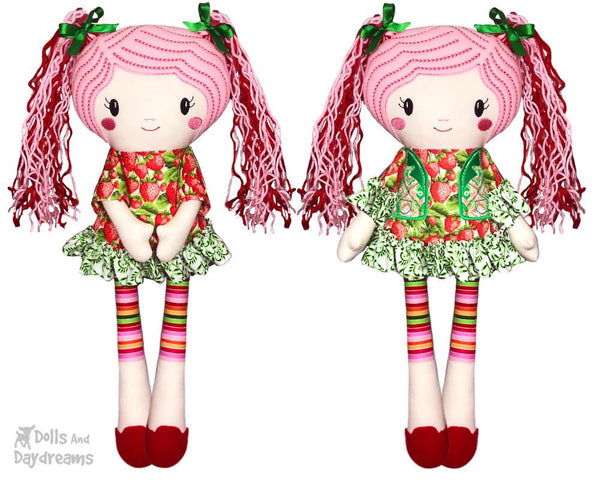 Machine Embroidery Doll Pattern to make a Miss Lucy Leggings button joint doll ITH by dolls and daydreams