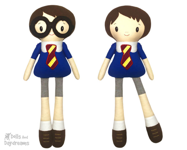 Master Tippy Toes Harry Potter Fan Art Doll ITH Machine Embroidery Pattern - Dolls And Daydreams - 1