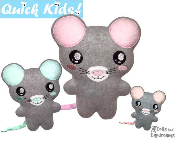 ITH Quick Kids Mouse Pattern by Dolls And Daydreams