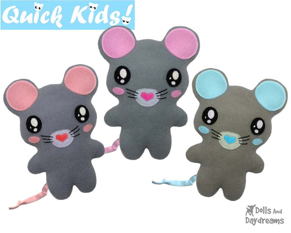Quick Kids Mouse Sewing Pattern b y Dolls And Daydreams