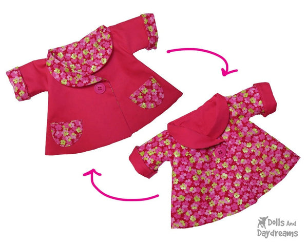 Reversible Retro Swing Coat Sewing Pattern - Dolls And Daydreams - 3