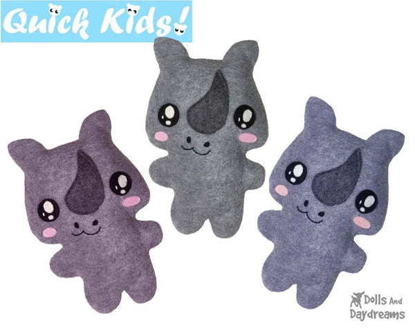 Quick Kids Rhino Sewing Pattern by Dolls And Daydreams