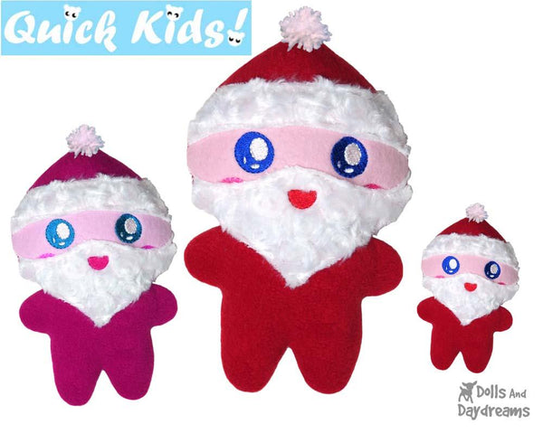 In The Hoop Quick Kids Santa Easy Machine Embroidery Pattern by Dolls And Daydreams teach your kids to sew