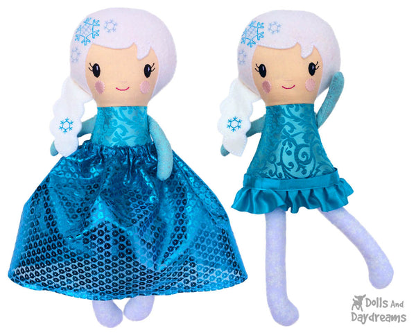 ITH Snow Winter doll Queen Doll Pattern by Dolls And Daydreams 