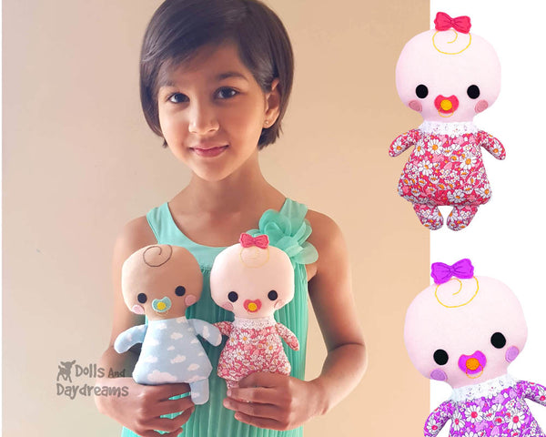 Tiny Tike Baby Doll Sewing Pattern by Dolls And Daydreams small cloth kawaii cute plush toy pdf diy