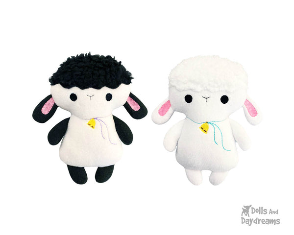 In The Hoop Tiny Tot lamb Machine Embroidery Plush toy Pattern by Dolls And Daydreams small pocket sized kawaii cute kids Easter Sheep stuffie diy