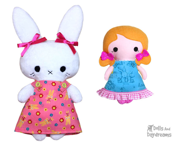 Tiny Tot Pinafore Dress Doll clothes PDF Sewing pattern by Dolls And Daydreams 