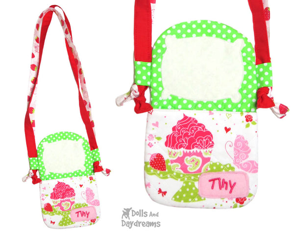 Tiny Tot Tote Sewing Pattern by Dolls And Daydreams DIY doll carry case bag