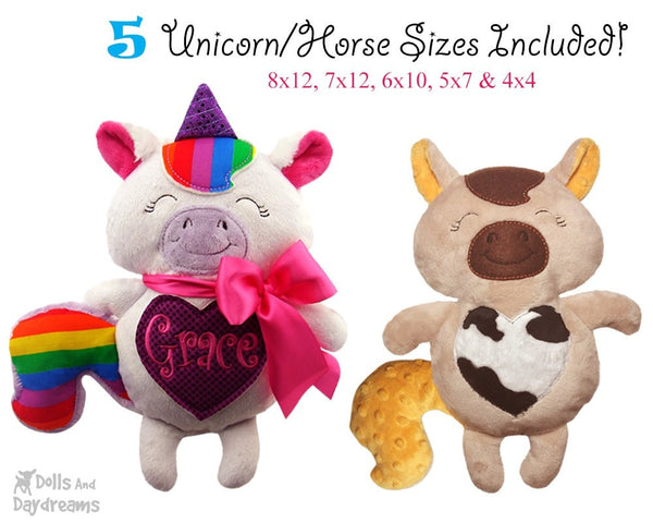 Embroidery Machine Unicorn Horse Zebra Pattern - Dolls And Daydreams - 3