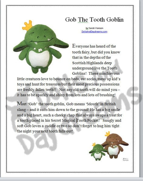 Tooth Goblin Sewing Pattern - Dolls And Daydreams - 3