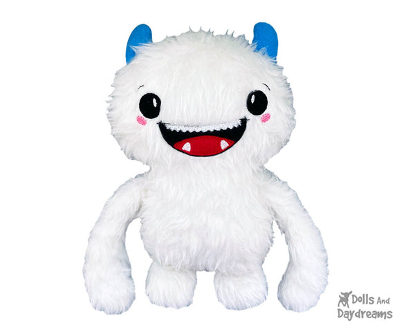 Embroidery Machine Yeti ITH Pattern In the hoop diy abominable snowman soft toy plush by Dolls And Daydreams 