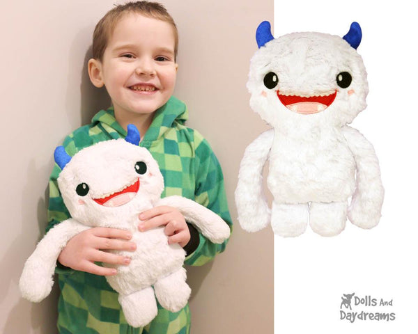 Yeti PDF Sewing Pattern cute abominable diy softie toy plush by Dolls And Daydreams 