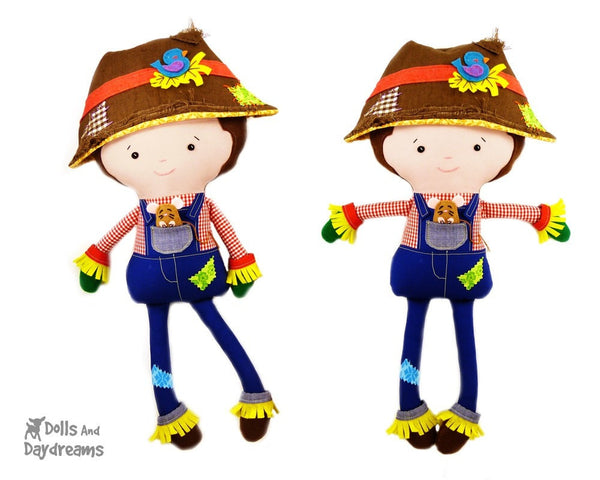 Farmer Scarecrow Sewing Pattern - Dolls And Daydreams - 3