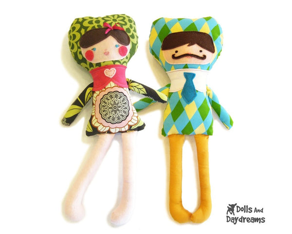 Applique Face Dolls Sewing Pattern - Dolls And Daydreams - 1