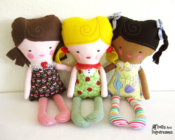 Easy Girl Doll Sewing Pattern - Dolls And Daydreams - 2