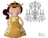 Princess Ball Gown & Tiara Doll Clothes Sewing Pattern by Dolls And Daydreams
