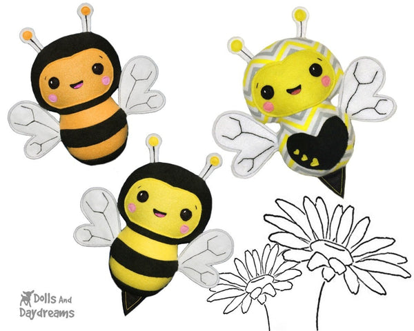 Bumble Bee Softie Sewing Pattern