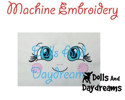 Machine Embroidery Cheeky Cheeks Doll Face Pattern - Dolls And Daydreams - 3