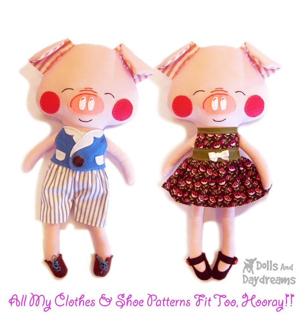 Pig Sewing Pattern - Dolls And Daydreams - 5