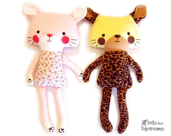 Cat Leopard Sewing Pattern - Dolls And Daydreams - 1