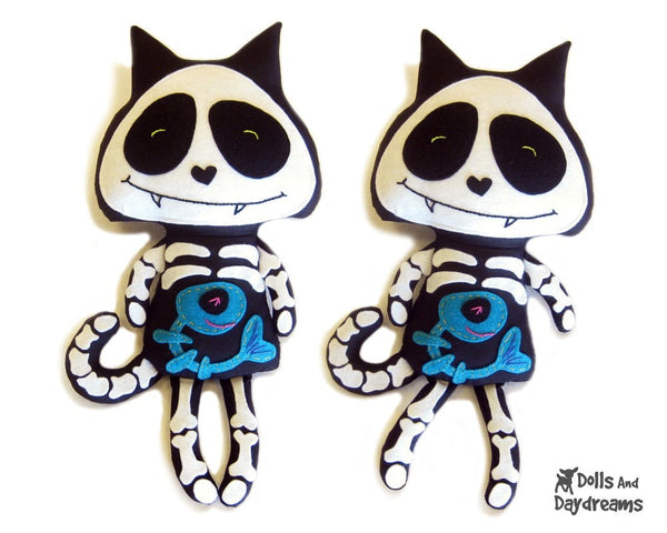 Skeleton Cat Sewing Pattern - Dolls And Daydreams - 1