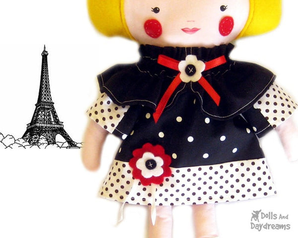 French Dress and Cape Sewing Pattern - Dolls And Daydreams - 3