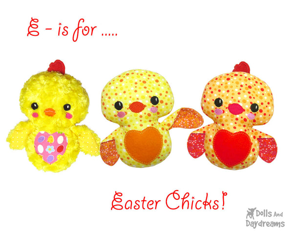 Easter Chick Sewing Pattern by Dolls and Daydreams diy toy
