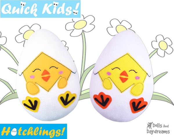 Quick Kids peek a boo Chick Hatchling Easter Egg Softie Sewing Pattern Plush Toy by Dolls And Daydreams