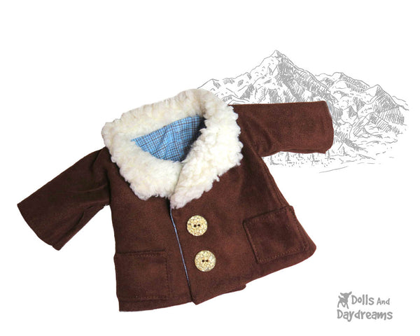 18 inch Boy Doll Coat Sewing Pattern by Dolls And Daydreams 2