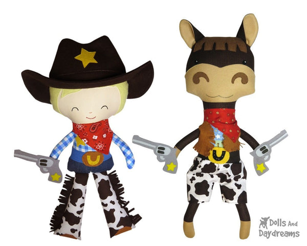Wild West Set 2 Cowboy, Cowgirl & Horse - Dolls And Daydreams - 5