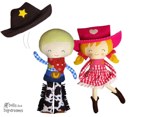 Wild West Set 2 Cowboy, Cowgirl & Horse - Dolls And Daydreams - 2