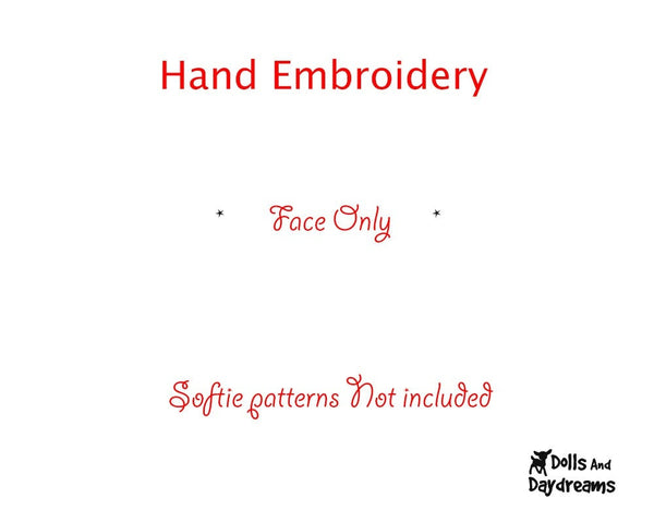Hand Embroidery Or Painting Bunny Face Pattern - Dolls And Daydreams - 2