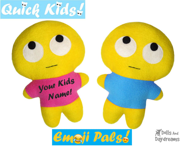 Quick Kids Eye Roll Emoji Sewing Pattern by Dolls And Daydreams Easy DIY Soft Toy plushie