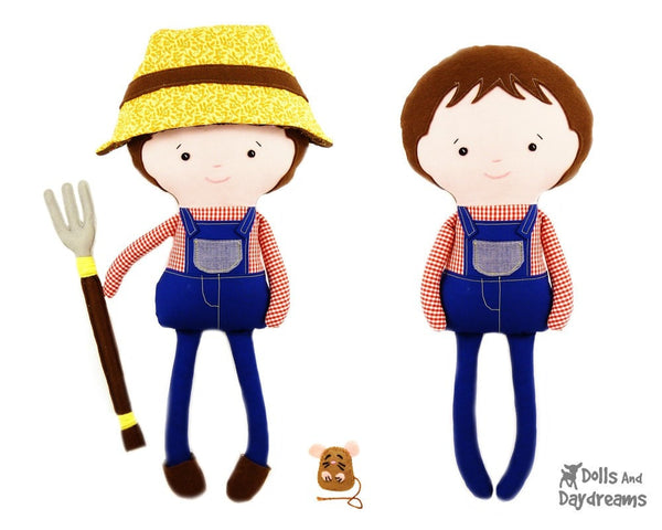 Farmer Scarecrow Sewing Pattern - Dolls And Daydreams - 2