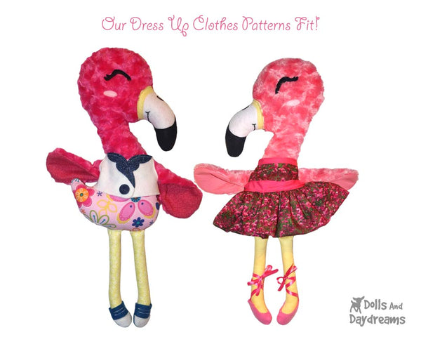 Flamingo Plush Sewing Pattern DIY Children Toy by Dolls And Daydreams