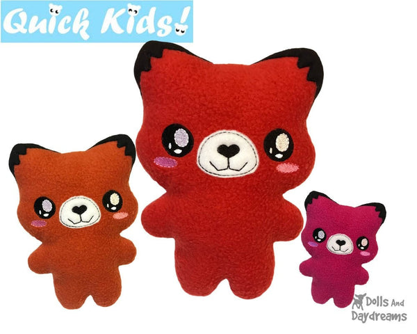ITH Quick Kids Fox stuffie Pattern by dolls and daydreams 