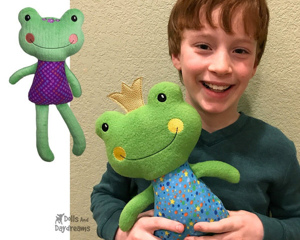 ITH Big Frog Pattern In The Hoop DIY Plush toy by Dolls And Daydreams