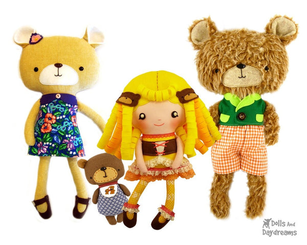 Goldilocks and Three Bears Sewing Pattern - Dolls And Daydreams - 1