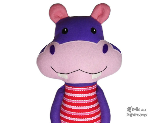 Hippopotamus Sewing Pattern Kids DIY plush Toy Dolls And Daydreams