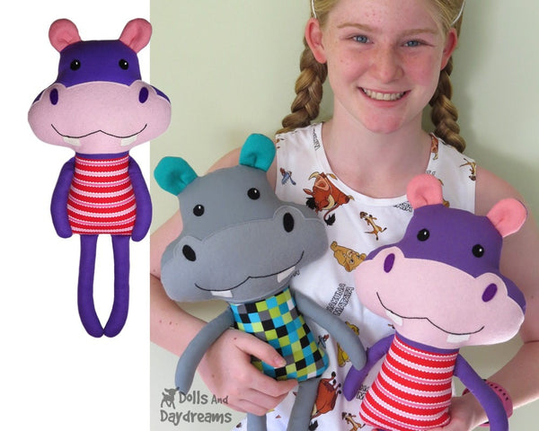 Hippopotamus Sewing Pattern Kids DIY Toy Dolls And Daydreams