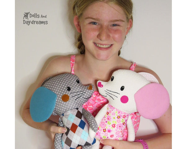 Mouse Sewing Pattern DIY Kids Plush soft Toy 