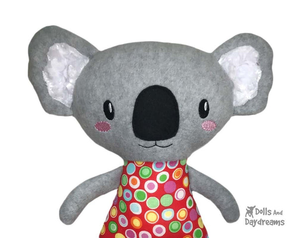 In the Hoop cute Koala machine embroidery toy Pattern by dolls and daydreams